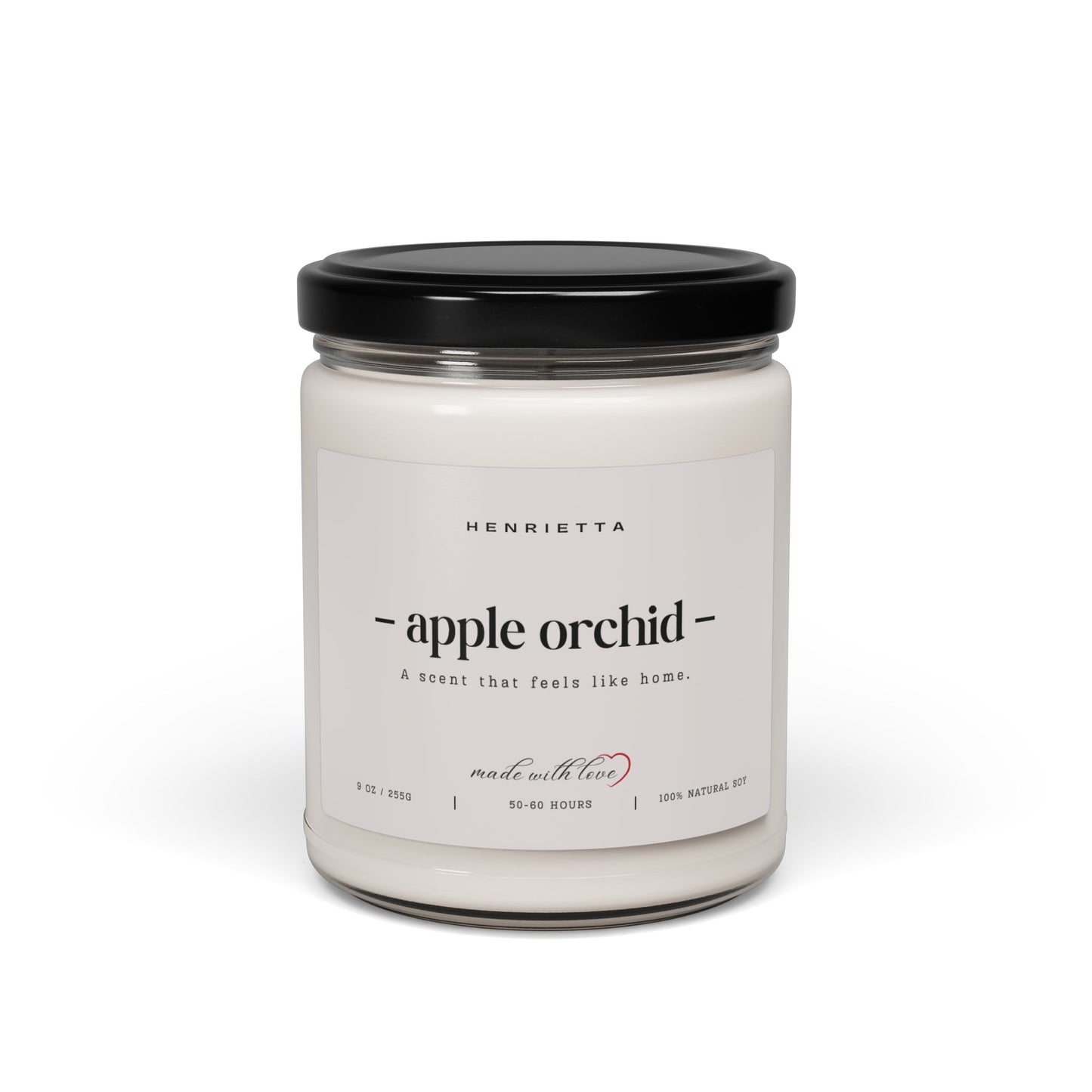 Apple Orchid Scented 9oz. Soy Candle, Eco-Friendly Aromatherapy, Relaxing Home Decor, Perfect for Gifting, Spa & Self-Care