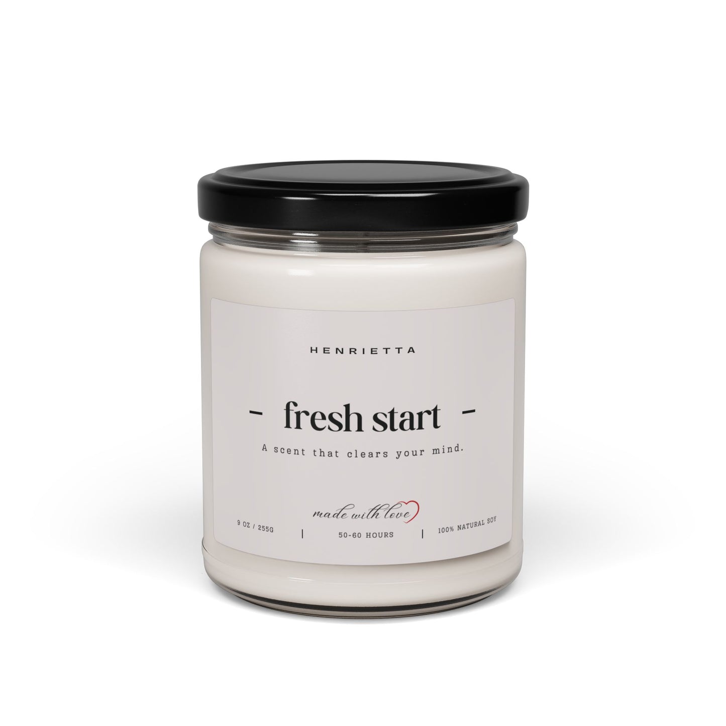 Fresh Start Scented 9oz. Soy Candle, Eco-Friendly Aromatherapy, Relaxing Home Decor, Perfect for Gifting, Spa & Self-Care