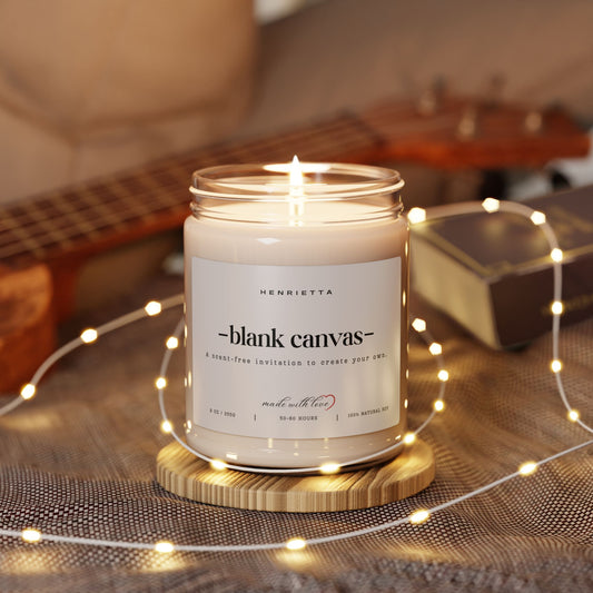 Blank Canvas Scented 9oz. Soy Candle, Eco-Friendly Aromatherapy, Relaxing Home Decor, Perfect for Gifting, Spa & Self-Care